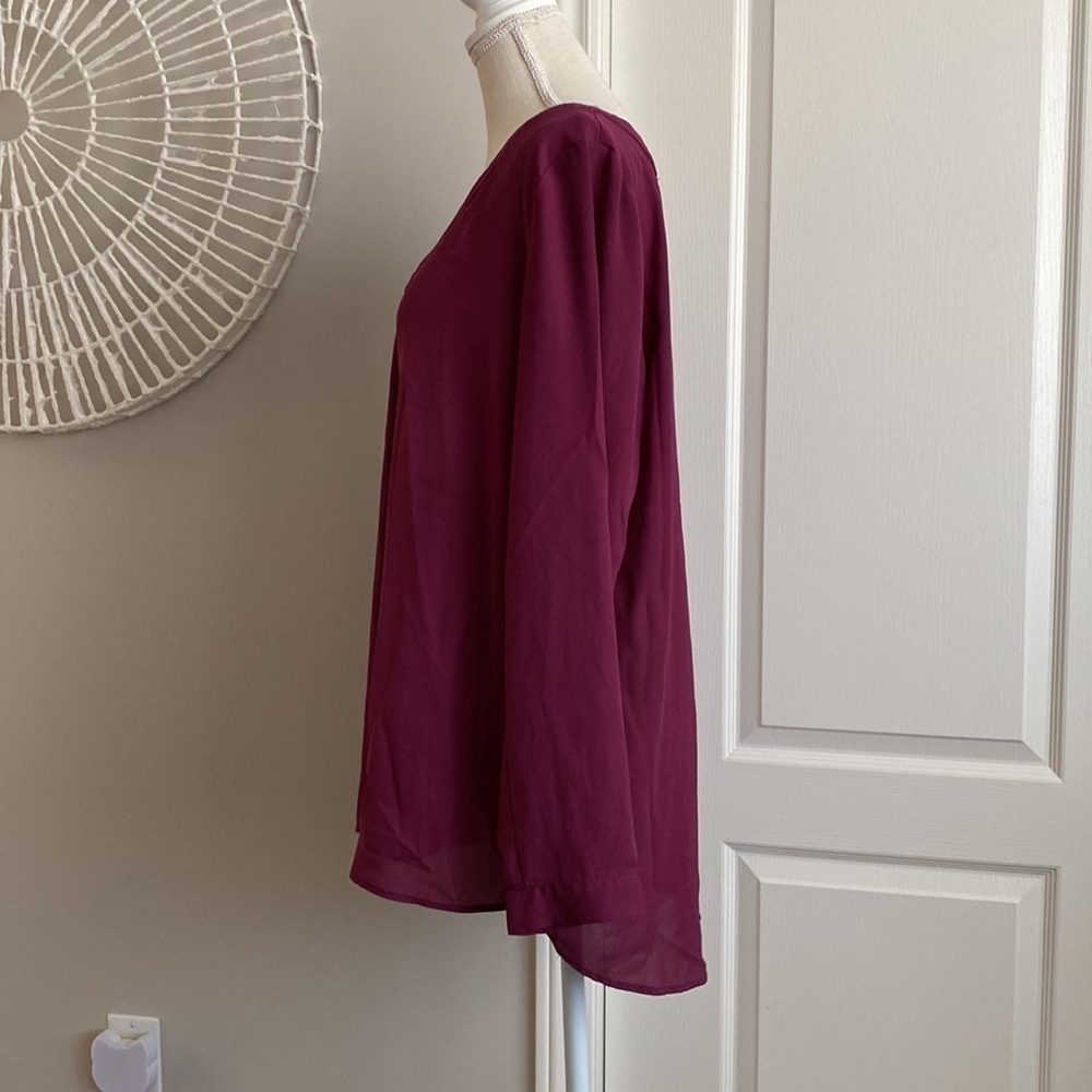 Ricki's - Pretty Plum Purple V-Neck Blouse - Picture 4 of 8